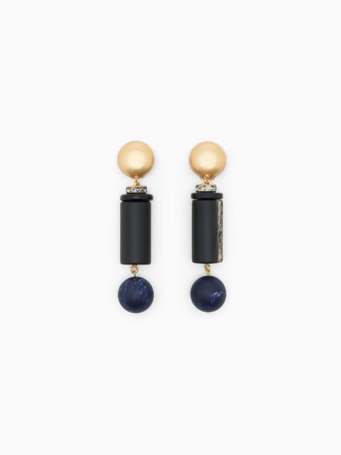 GIORGIO ARMANI EARRINGS IN BRASS WITH METHACRYLATE AND GLASS