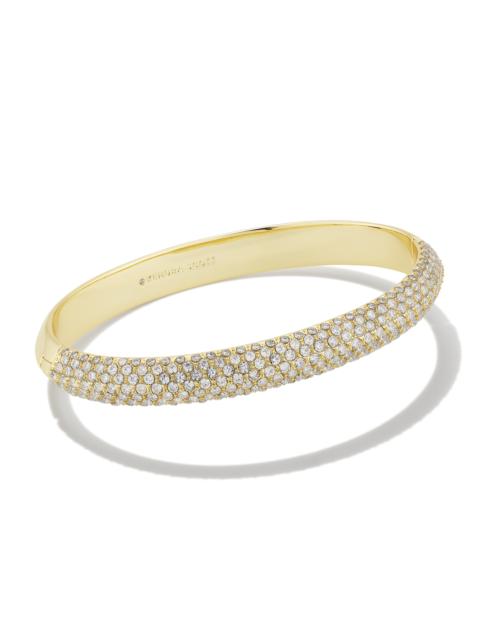 KENDRA SCOTT Mikki Gold Pave Bangle Bracelet in White CZ