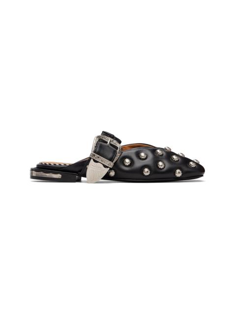 TOGA PULLA Black Studded Leather Flats