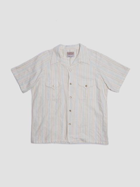 Nigel Cabourn Adjustable Costume Original Cotton Dobby Stripe Raglan Sleeve Open Shirt
