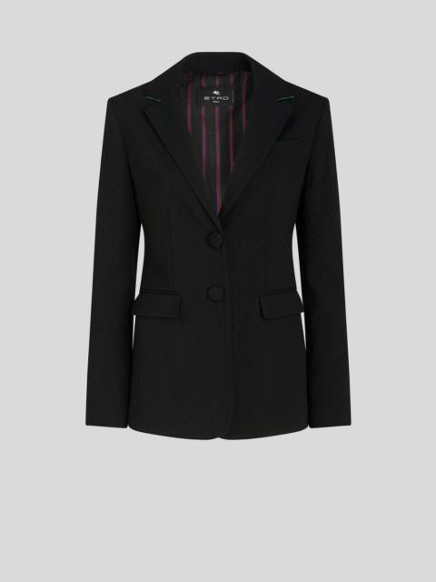 WOOL JACKET WITH STRIPED LINING