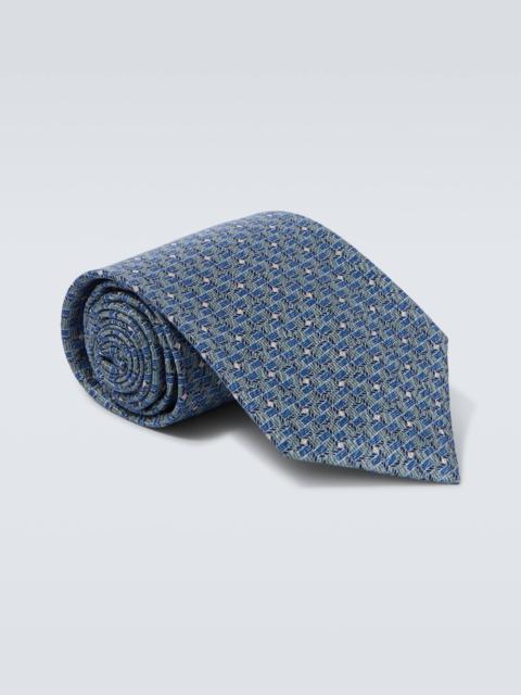 Printed silk tie