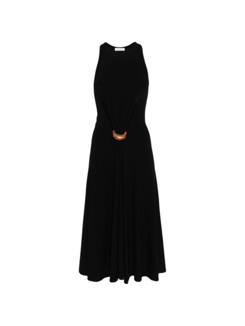 wooden-buckle sleeveless dress