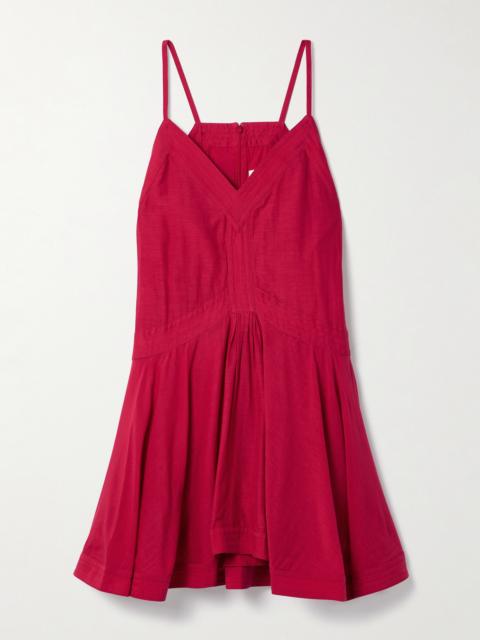Isabel Marant Étoile Danielle Gathered Organic Cotton-blend Voile Mini Dress