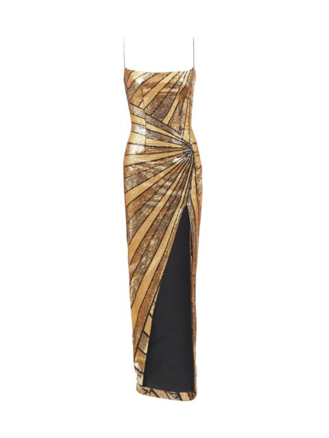 Balmain Long dress with sequin embroidery