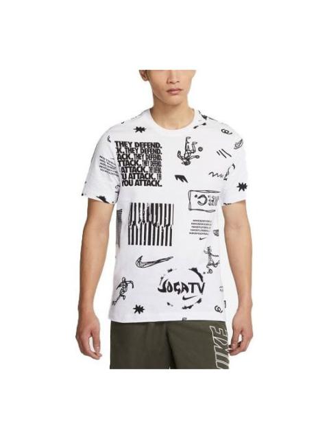 Nike Nike F.C. Joga Bonito Printing Soccer/Football Sports Short Sleeve White DD1845-100