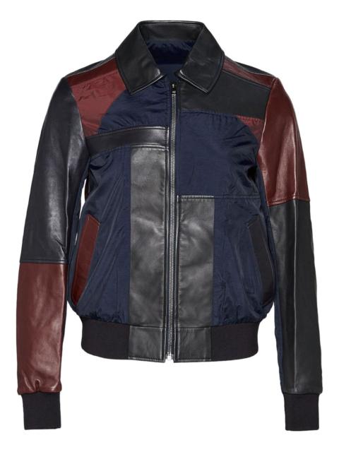 Jil Sander leather-patchwork bomber jacket