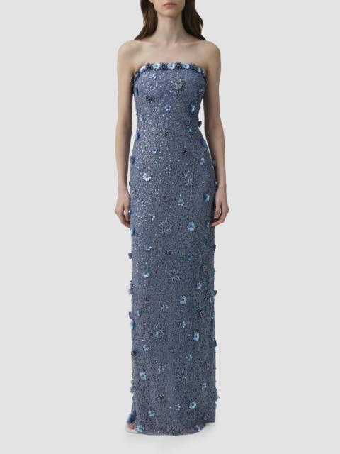 SIMKHAI Women's Serafina Strapless Embellished Gown - Dusty Blue