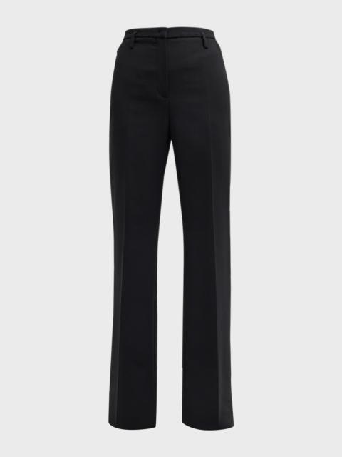 AKRIS Farrah Boot-Cut Mid-Rise Wool Pants