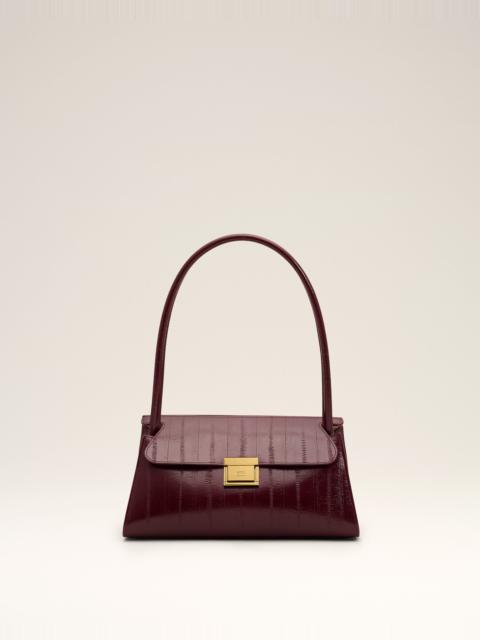AMI Paris SMALL BURGUNDY COW LEATHER MIMI BAG