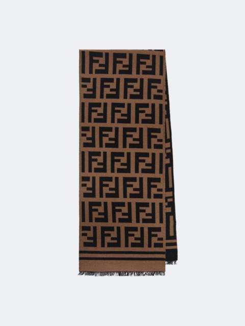 FENDI FF Zucca wool and silk scarf