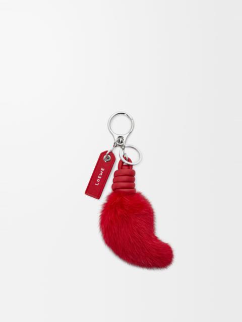 Loewe Lion tail charm in mink and calfskin