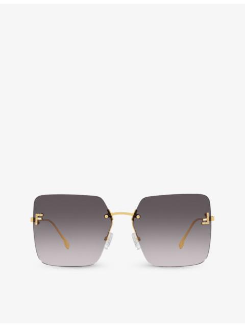 FENDI FE4082US square-frame metal sunglasses