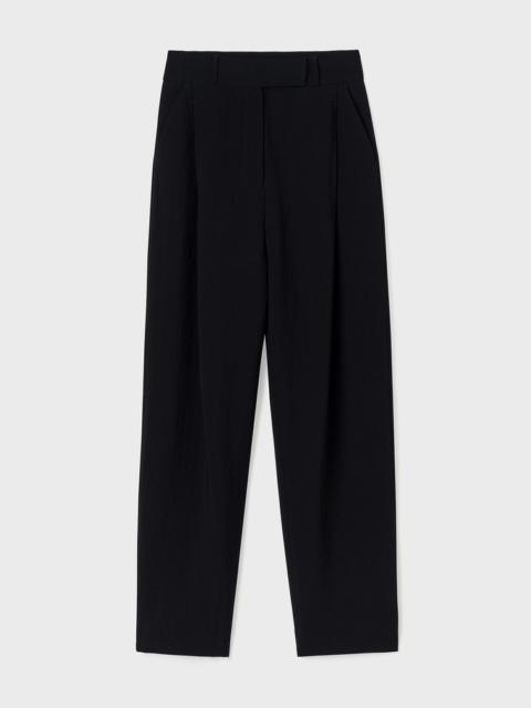 Totême Deep pleat crepe trousers black