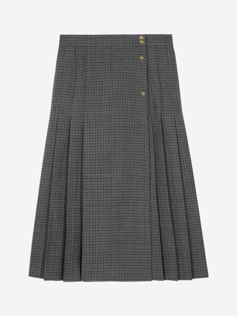The Kooples BLACK AND GRAY LONG WRAP SKIRT