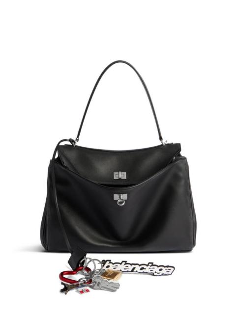 Women's Rodeo Medium Handbag Used Effect With One Charm in Black