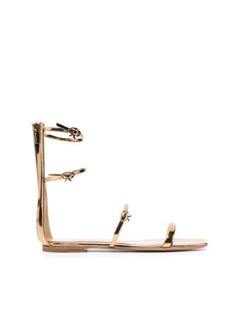 Gianvito Rossi metallic Ribbon flat sandals