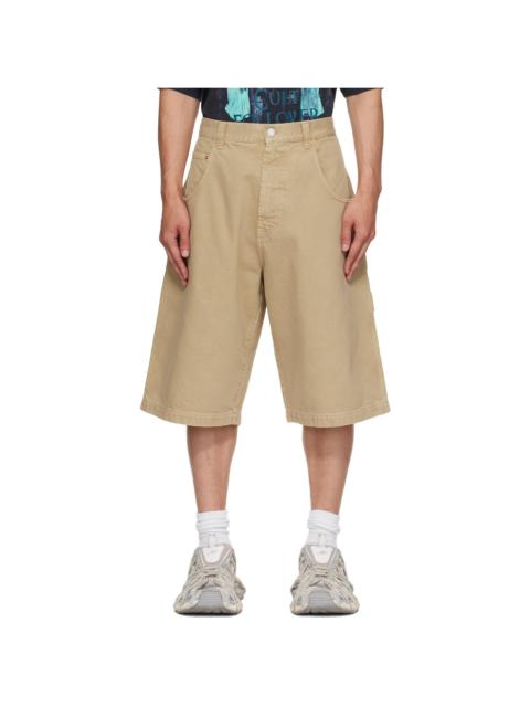 VETEMENTS Beige Hip-Hop Denim Shorts