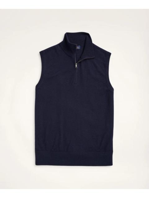 Brooks Brothers Merino Wool Half-Zip Vest