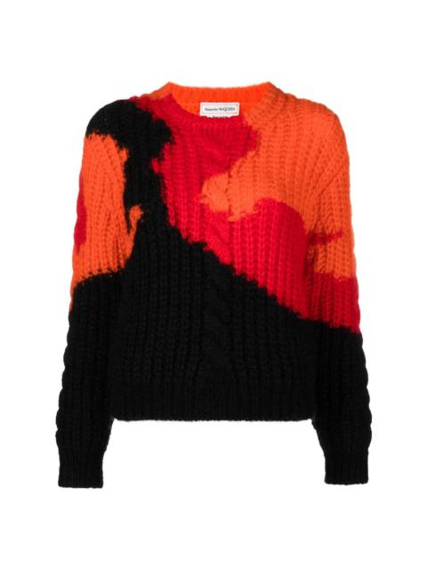 colourblock knit jumper