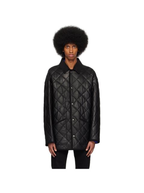 FILIPPA K Black Quilted Leather Jacket