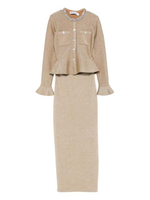 self-portrait embellished midi dress