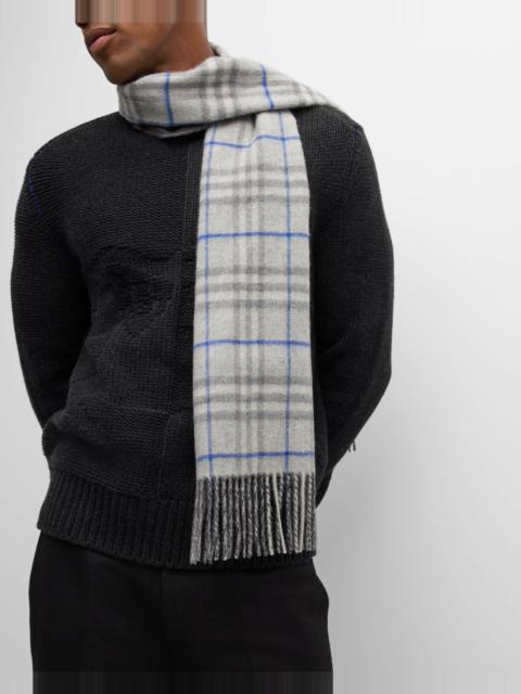 Men's Cashmere Reversible Giant Check Scarf