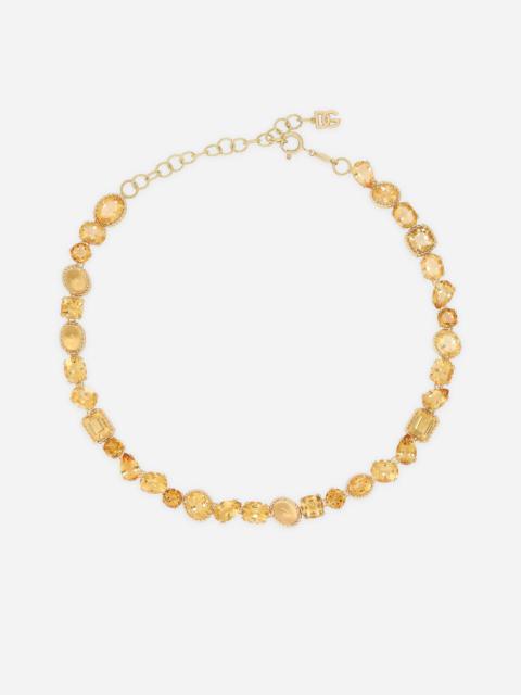 Dolce & Gabbana Rainbow Monochrome Necklace 18-carat yellow gold and citrines