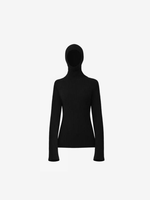 The Frankie Shop Larice Hooded Knit Top - Black