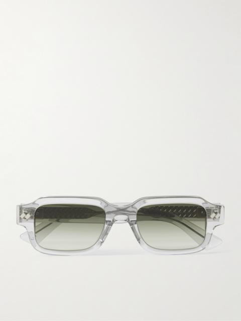 Bottega Veneta Intrecciato Square-Frame Recycled-Acetate Sunglasses