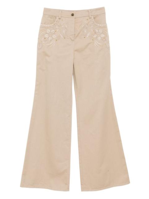 ELIE SAAB embroidered gabardine pants