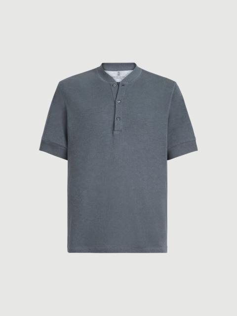 Brunello Cucinelli Cotton waffle jersey T-shirt with Henley collar
