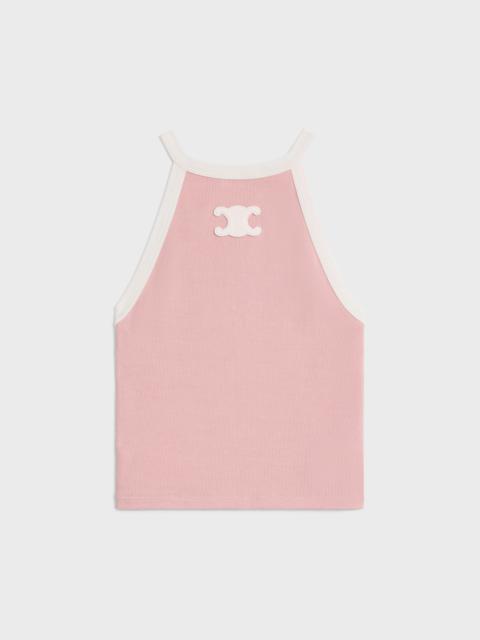 CELINE Triomphe tank top in ribbed silk jersey
