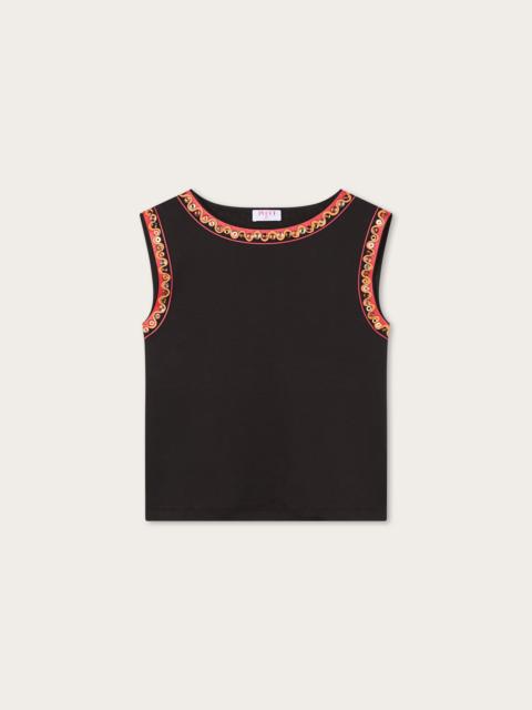 PUCCI COTTON T-SHIRT WITH PRINTED DETAIL