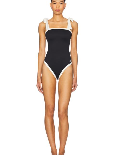 SIMKHAI Piper Bow Tie Strap One Piece Swimsuit