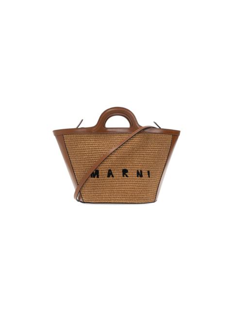Marni Medium Logo Woven Tote Bag 'Brown'