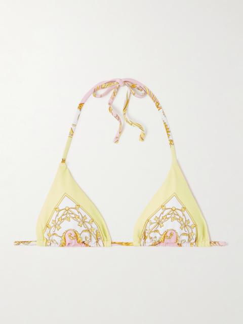 VERSACE Printed Triangle Bikini Top