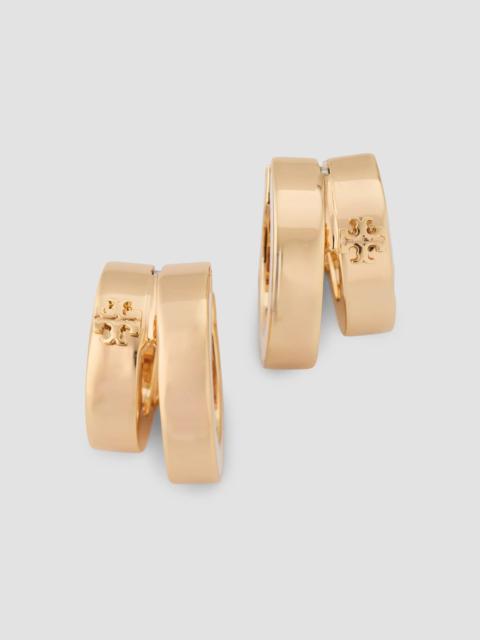 TORY BURCH Women's Icon 18K-Gold-Plated & Enamel Double-Hoop Earrings - Gold Ivory