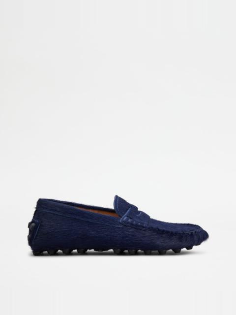 Tod's GOMMINO BUBBLE IN PONY-SKIN EFFECT LEATHER - BLUE