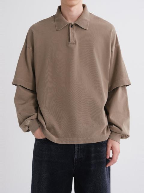 AGOLDE CURREN DOUBLE SLEEVE POLO IN TRAIL