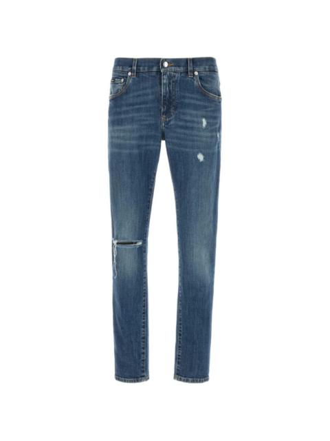 logo-embroidered jeans