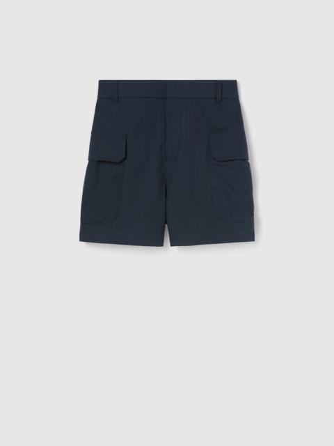 GUCCI Cotton canvas shorts with embroidery