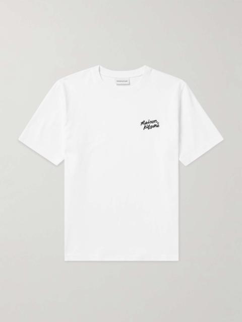 Maison Kitsuné Logo-Embroidered Cotton-Jersey T-Shirt