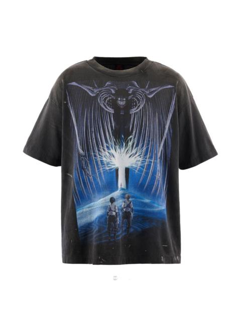 SAINT M×××××× graphic-print faded T-shirt