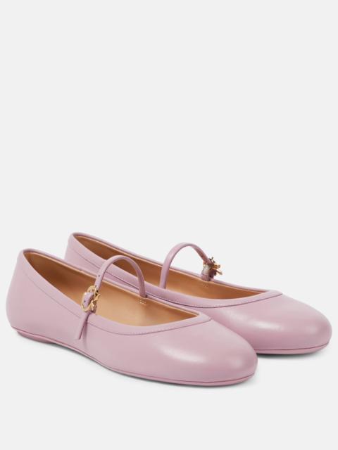 Gianvito Rossi Carla leather Mary Jane flats
