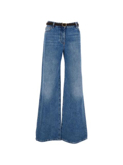 ELISABETTA FRANCHI belted wide-leg jeans