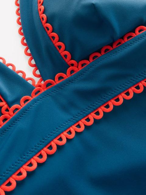 BODEN Porto V-neck Swimsuit-Oceanside, Firework