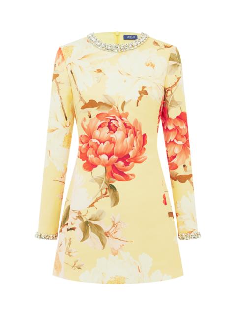 LEO LIN Aliza Embellished Mini Dress yellow
