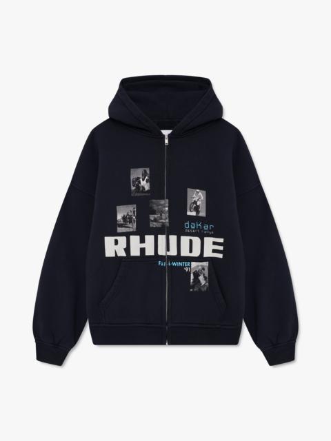 Rhude WINTER 91 RALLYE ZIP-UP HOODIE