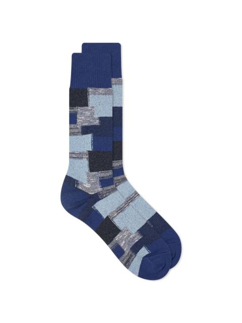 ANONYMOUSISM Anonymous Ism Patchwork Crew Sock
